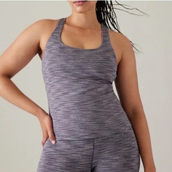 Athleta Transcend Scoop Support Tank Top Built in Bra Violet Small Cup A-C Yoga - Picture 1 of 8